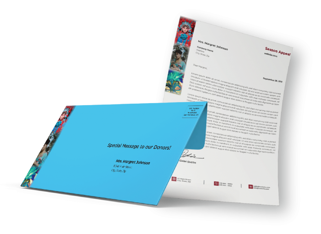 blue envelope mailer