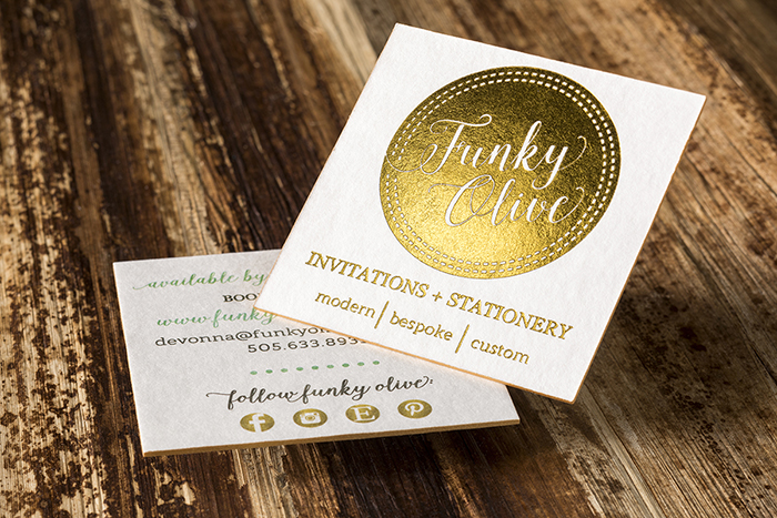 letterpress foil square colored edges